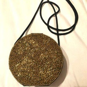 Vintage Gold Beaded Evening Bag